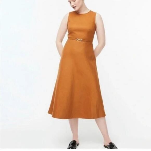 J.CREW LINEN‎ BLEND FIT & FLARE DRESS SIZE 4 - Picture 1 of 13